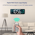 thumbnail image 3 of Soapow Large Digital Wall Clock, 16" LED Auto Brightness Dimmer Clock with Remote Control, Date Week Temperature for Living Room Decor, 3 of 12