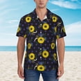 thumbnail image 4 of Goofa Sunflowers Hawaiian Shirt for Men, Unisex Summer Beach Casual Short Sleeve Button Down Shirts,Aloha Tropical Floral print shirt-X-Large, 4 of 9