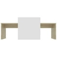thumbnail image 5 of vidaXL Coffee Table Set White and Sonoma Oak 39.4"x18.9"x15.7" Engineered Wood, 5 of 7