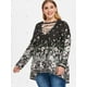 thumbnail image 2 of Camiseta con estampado floral estilo cruzado cruzado, talla cruzada, talla grande Rosegal de una pieza, 2 of 5