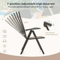 thumbnail image 2 of Gymax 4PCS Patio Folding Dining Chair w/ 7-Level Adjustable High Backrest for Garden Brown, 2 of 8