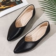 thumbnail image 3 of Flat Shoes for Women Pointed Toe Comfortable Business Casual Work Shoes Dressy Leather Slip on Comfy Footbed Walking Shoes Black Size 9, 3 of 5