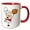 Red/White, variant on 3drose, Funny Cartoon Pizza Pie Chef, 11oz Two-tone Red Mug