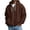 Brown, variant on jiaxiM Waffle Knit Hoodies for Men Full Zip Sweatshirt Hooded with Pocket Loose Fit Drawstring Athletic Jackets