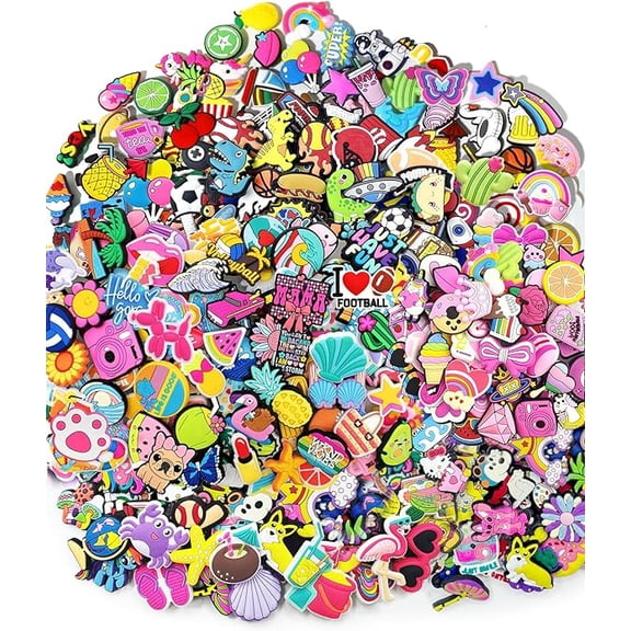 Premium Charm Collection 30/200 Pack, Mix & Match No Repeat Shoe Charms, Easy Install Decor For Sneakers, Sandals, Bogg Bags, Perfect DIY Gift For Teenagers & Adults