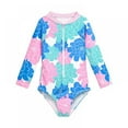 thumbnail image 4 of GYRATEDREAM Baby Girls Toddler Kid Long Sleeve One Piece Rashguard Swimsuit 50+ 2-8 Years, 4 of 5