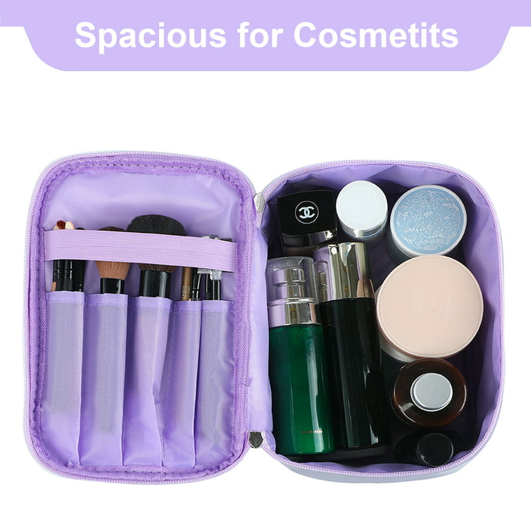 Makeup Bag Travel Cosmetic Bags for Women Girls Zipper Pouch Makeup  Organizer Waterproof Cute (Light Purple)