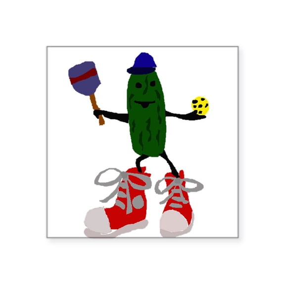 CafePress - Pickleball Pickle Sticker - Square Sticker 3" x 3"
