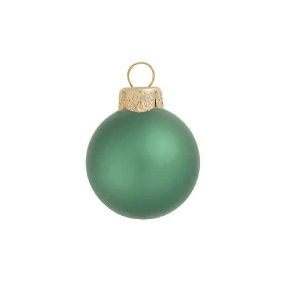 28ct Matte Soft Green Glass Ball Christmas Ornaments 2" (50mm)