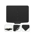 thumbnail image 3 of Bxaolu Silicone Dish Drying Mat for Kitchen Counter, 15.75" x 13" Dish Drying Pad, Non-Slip Drain Pad with Built-in Drain, Easy to Clean,Eco-friendly, Heat Resistant Stone Drying Mat(1Pack, Black), 3 of 9