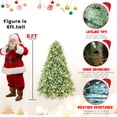 thumbnail image 2 of Flower Dance® 6FT Blue-Green Tint Pre-Lit Christmas Tree with 500 Warm White LED Lights – 1878 PE+PVC Tips, Hinged Branches for Easy Setup, Sturdy Metal Stand, Unique Holiday Decoration, 2 of 11