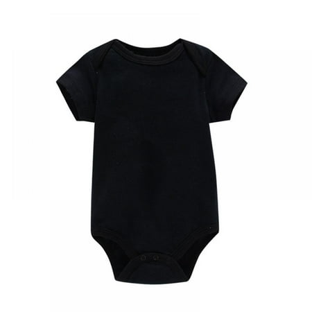 

Xmarks Newborn Unisex Baby Solid Bodysuit Basic Plain Rib Stitch Long Sleeve Romper Clothes for Infant Boy Girl Black 0-3M