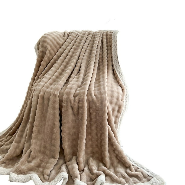 Manta de Lanzamiento para Sofá 59x40 Manta de Lana Funda de Almohada Sofá Uso Suave Cálido Crema Esponjosa Color Manta Sólida Decoración Y Regalo Mantas a Rayas Manta de Lanzamiento Suave