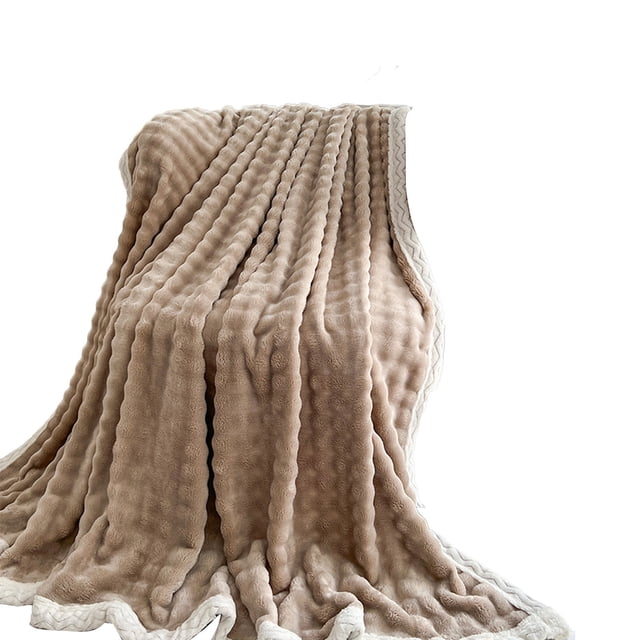 Manta de Lanzamiento para Sofá 59x40 Manta de Lana Funda de Almohada Sofá Uso Suave Cálido Crema Esponjosa Color Manta Sólida Decoración Y Regalo Mantas a Rayas Manta de Lanzamiento Suave
