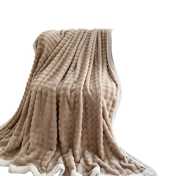Fleece Throw Blanket for Couch 39.37 in x 27.55 in Cream Solid Color Soft Warm Polyester Blanket