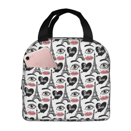 Insulated Lunch Bag for Women Men - Eiffel Tower eye Paris Leakproof Cooler Lunch Box for Women Men  Lunch Tote Bags for Work School Picnic Travel