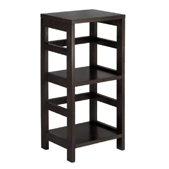 Contemporary Home Living 29” Espresso Brown Storage Shelf or Bookcase Two Tier