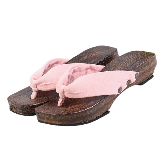 WHAMVOX Stylish Lady Clogs with Flat Sole Design Comfortable Pink Cloth Sandals for Women Summer Shoes