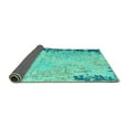 thumbnail image 2 of Ahgly Company Indoor Round Abstract Turquoise Blue Modern Area Rugs, 4' Round, 2 of 4