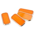 thumbnail image 6 of Universal Rectangular Reflector Safety ABS Reflective Sticker Alert Alert Warning Sign Decoration Kit for Car Motorcycle Electroplated Orange Light, 4 Pack, 6 of 9