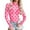 Hot Pink, variant on CAIXIA Valentine Womens Mock Neck Mesh Tops Love Print Western T Shirts Long Sleeve Layering Tops See Through Trendy Outfits