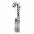 thumbnail image 4 of Womens 3x3mm Round CZ Center Simple Style Stainless Steel Wedding 2 Rings Set - Size 6, 4 of 5