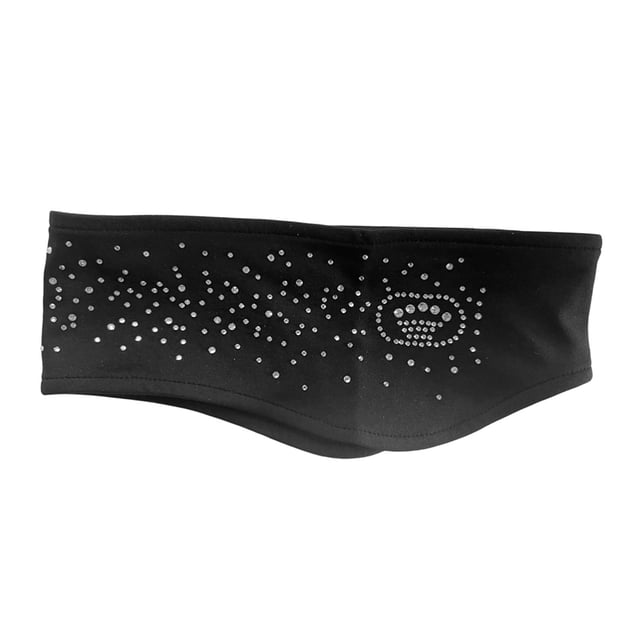 guohui Figure Skating Headband Sweat Absorbing Breathable Anti Slip Sweatband Hair Band black