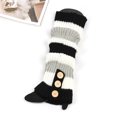 thumbnail image 5 of Besolor Leg Warmers for Women Fashion Striped Knit Ankle Socks Winter Warm Long Boot Socks with Button Accents, 5 of 5