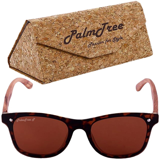 Lentes PalmTree Polarizados QBX Series Brown Polarizado+UV400 Policarbonato Madera de Cebra