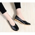 thumbnail image 5 of Women's Leather Shoes Loafers Solid Color Slip-ons Flat Shoes Comfortable Casual Walking Flats, 5 of 11