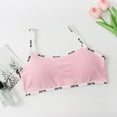 thumbnail image 3 of Workout Bras for Girl New Girl Solid Color Soft Comfortable Breathable Children Thin Style Student Bra Underwear Style B-59 Pinky M, 3 of 9