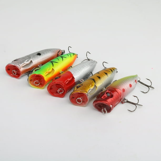 Wweixi 5pcs Fishing Lures Bait Bass Trout Shad Tackle Spinner Sea Fluke  Saltwater Bream Random Color 