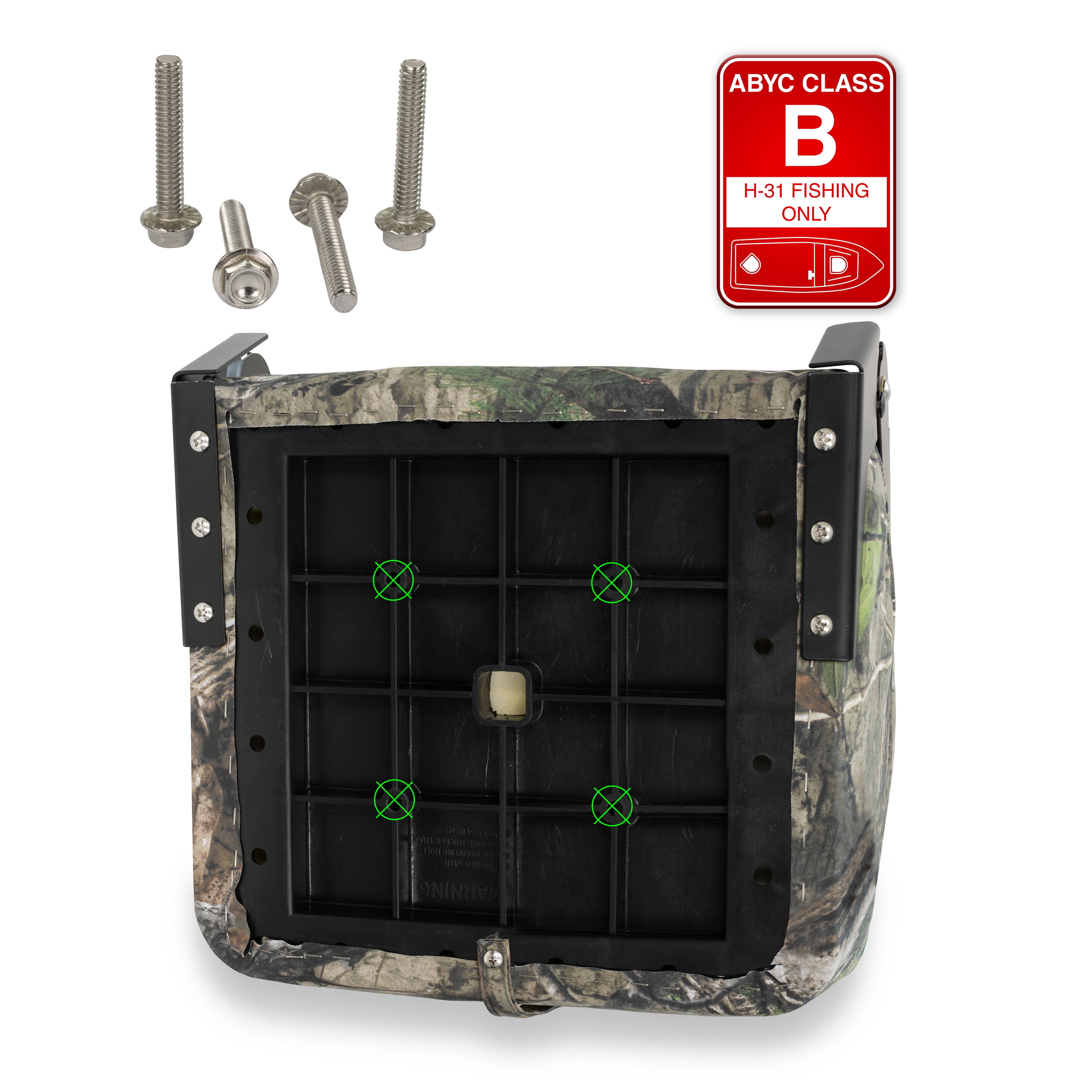 (2 pack) Springfield Marine Economy Folding Seat for Fishing Boat - Mossy Oak Duck Blind - 16"