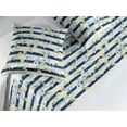 thumbnail image 2 of Floral Bed Runner Set, Flowers of Spring Swirly Seafoam Colored Branches on Striped Back, Decorative Bedding Scarf & 2 Pillow Shams for Hotels Homes, Queen, Pastel Yellow and Navy Blue, by Ambesonne, 2 of 3