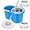 Blue, variant on Spin Mop and Bucket Set, Mop and Bucket with Wringer Set, 360°Spin Mop Kit with 2 Extra Microfiber Mop Replacement Heads, Spinning Mop Bucket System for Floor Cleaning (Blue)