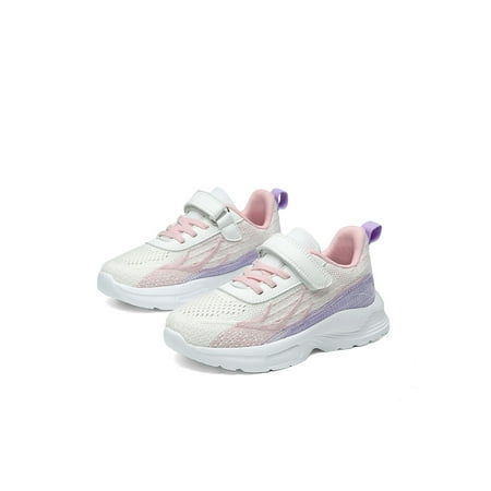 

Lacyhop Boys Girls Running Shoes Breathable Sneakers Mesh Walking Shoe Sports Magic Tape Athletic Sneaker Comfort Color Block Pink Purple 4.5Y