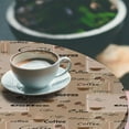 thumbnail image 2 of Ambesonne Coffee Fitted Round Tablecloth, Coffee Typography Beans, 40"- 44" Diameter, Pale Brown Black, 2 of 5