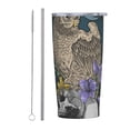 thumbnail image 2 of Owl Bird Floral With Skull Stainless Steel Tumbler with Lid and Straw 20oz Vacuum Insulated Travel Mug for Hot & Cold Drinks Coffee Wine Water Cup, 2 of 7