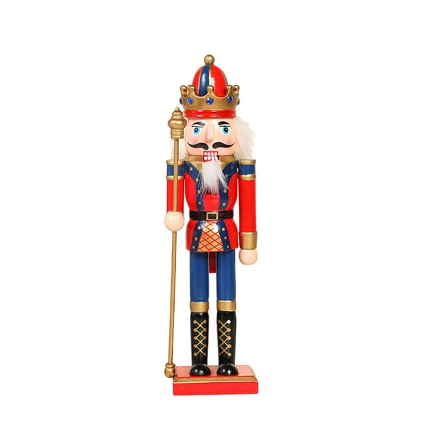 Kit de adornos de soldado cascanueces de madera de 30 cm, muñeco navideño pintado a mano Lanza