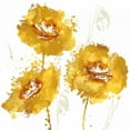 thumbnail image 2 of Austin, Vanessa 20x20 Gold Ornate Wood Framed with Double Matting Museum Art Print Titled - Flower Burst Trio in Amber, 2 of 4