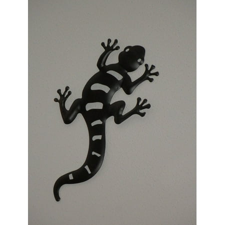Lizard Point - canvas print gecko black and white lizard decoration metal stretched canvas 10 x 14