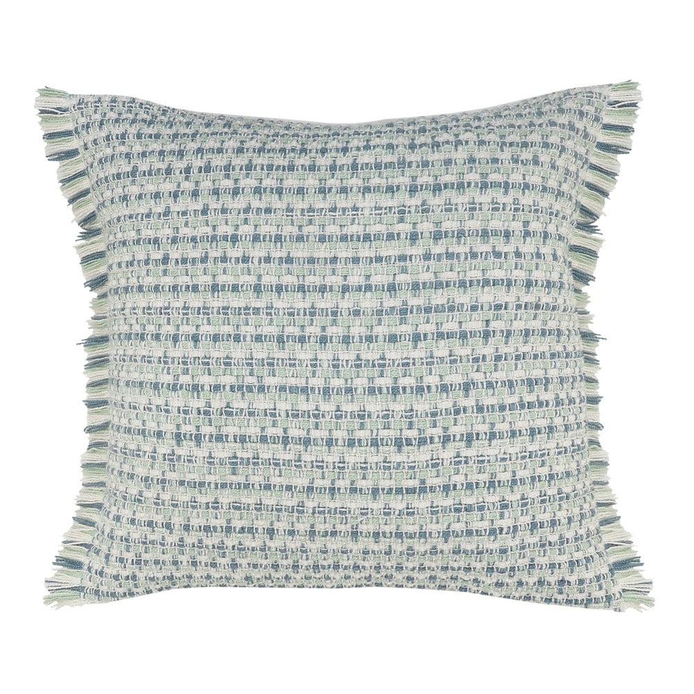 LR Home Interwoven Coastal Fringed Indoor/Outdoor Throw Pillow, 24