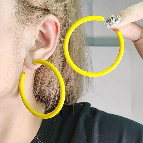 L.YY Colorful Hoop Earrings for Women - Trendy & Lightweight Statement Jewelry