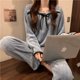 thumbnail image 2 of Coral Fleece Pajamas Sets for Women Autumn Winter Thick Warm Sweet Long Sleeve Sleepwear Nightgown Pijama Suit Mujer Homewear, 2 of 4