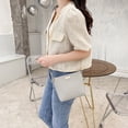 thumbnail image 5 of Bolso bandolera de un solo hombro con textura y estilo elegante Gris claro, 5 of 5