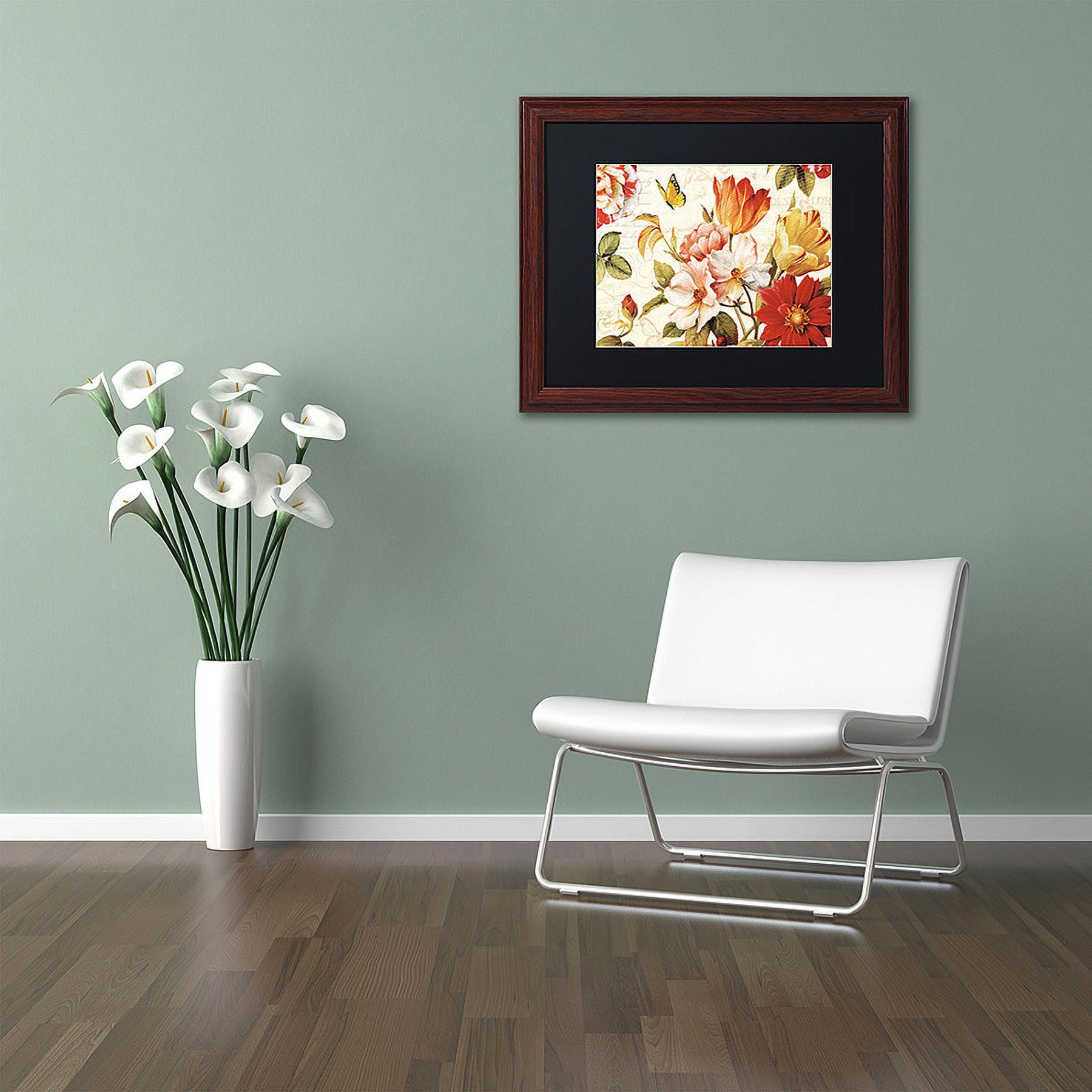 Trademark Fine Art "Poesie Florale III" Canvas Art by Lisa Audit, Black Matte, Wood Frame