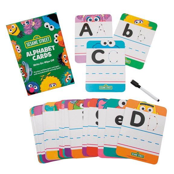 5" x 7" Sesame Street Dry Erase Laminated Cardstock Alphabet Cards - 27 Pc.