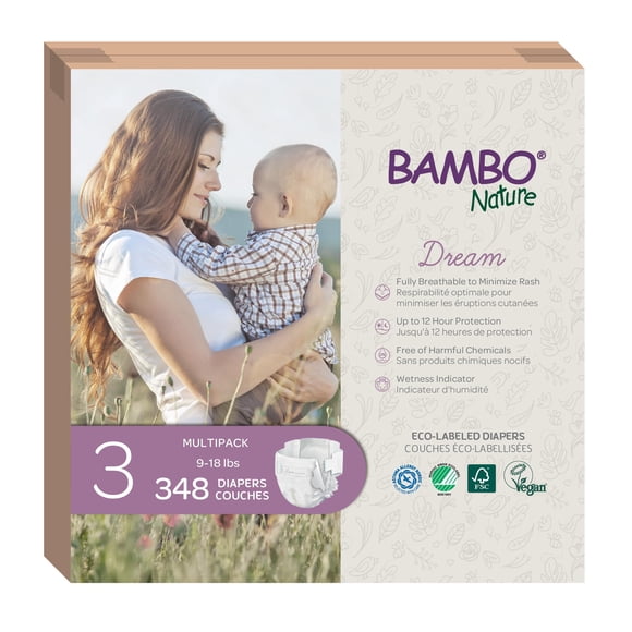 Pañales hipoalergénicos Bambo Nature Dream, tamaño 3 (348 unidades)