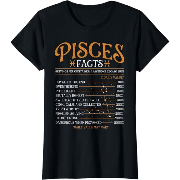 Pisces Facts - Astrology Horoscope Zodiac Sign T-Shirt