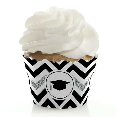 - Tassel Worth The Hassle - Silver- Graduation Party Cupcake Wrappers - Set of 12